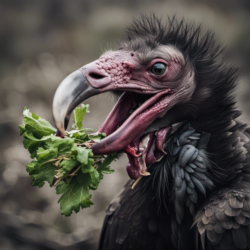 Black Vulture Carrion Feast Portrait