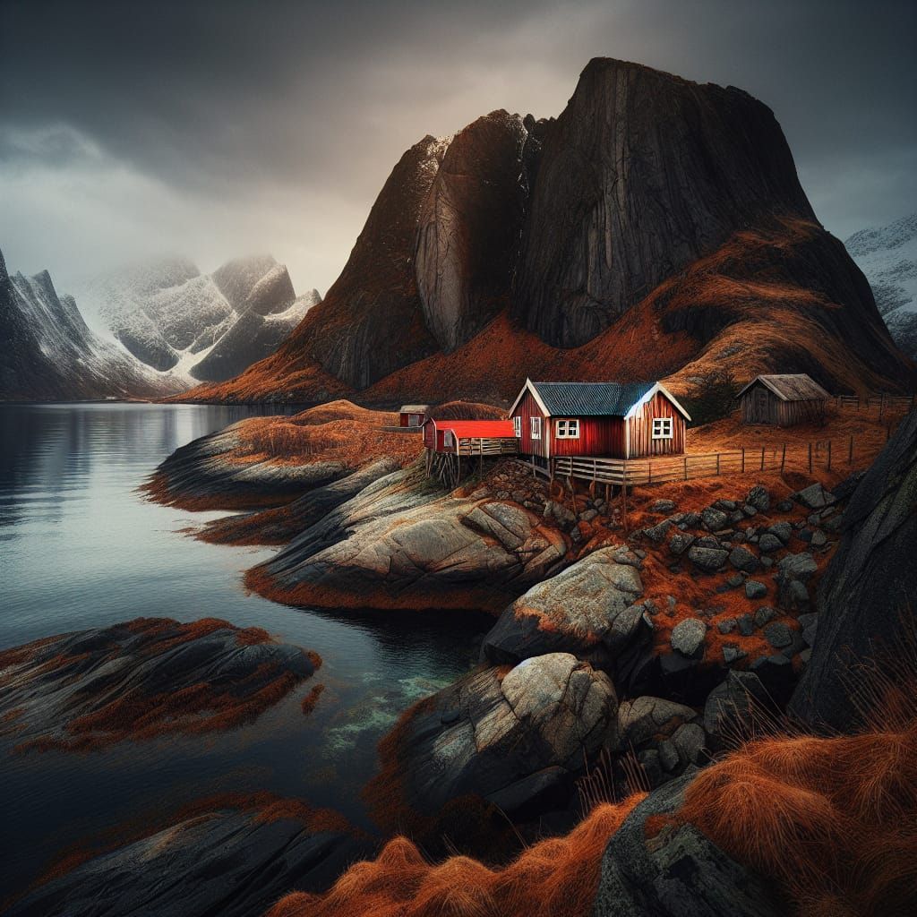 Secluded Nordic Cabin by a Calm Lake