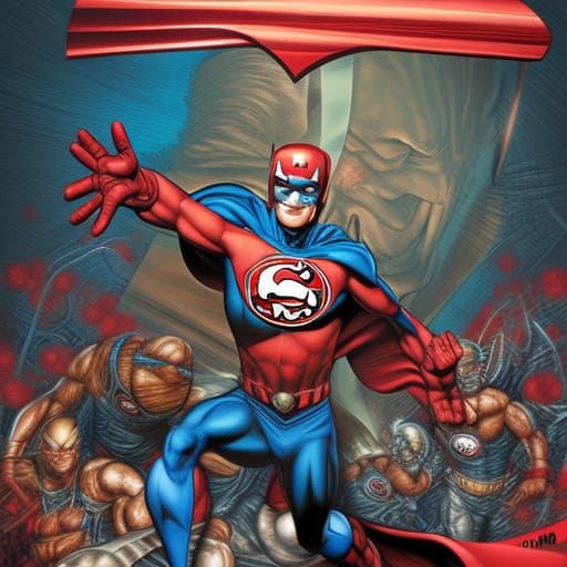 Triumphant 49ers Superheroes in Comic Book Style