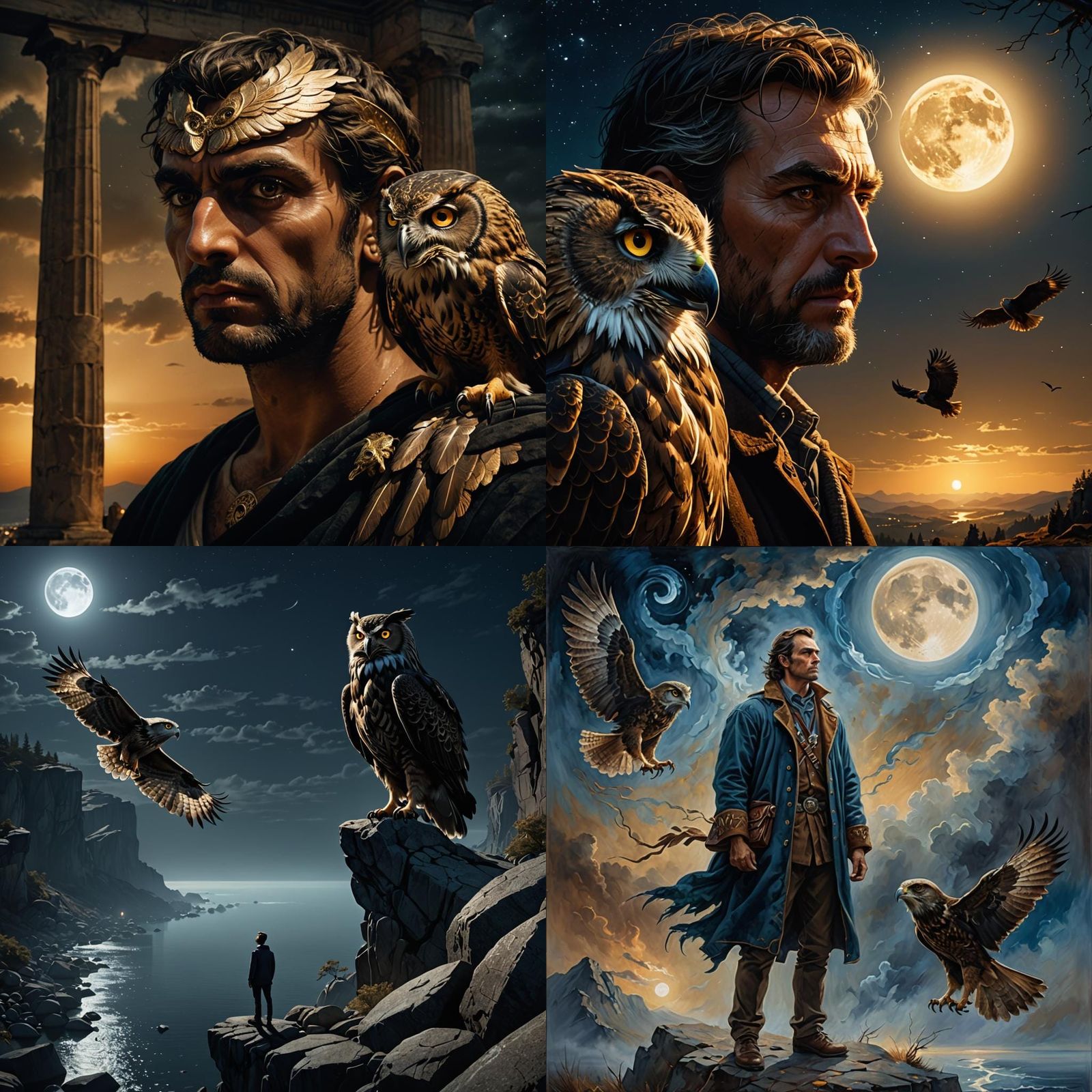 Man with Owl Eyes and Eagle Beak