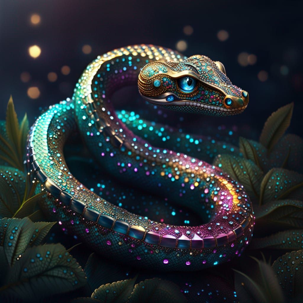 Crystalline Serpent Fantasy Monster