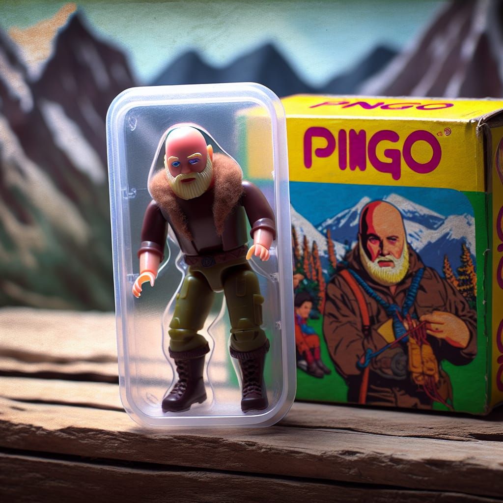 Pingo Action Figure in 80s Toy Scene