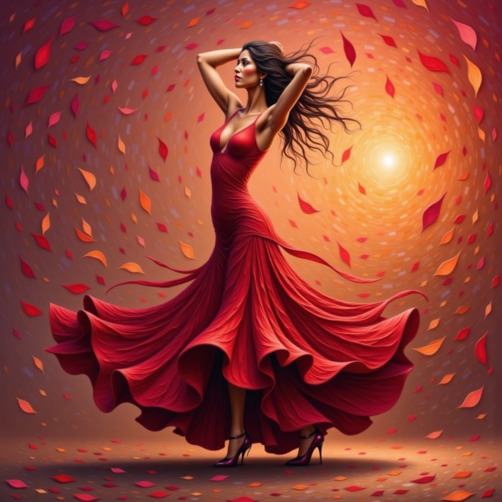 Fiery Flamenco Dancer in Anime Style