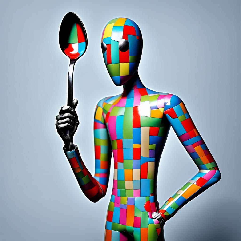Surreal Cubist Superhero: Spoon Man