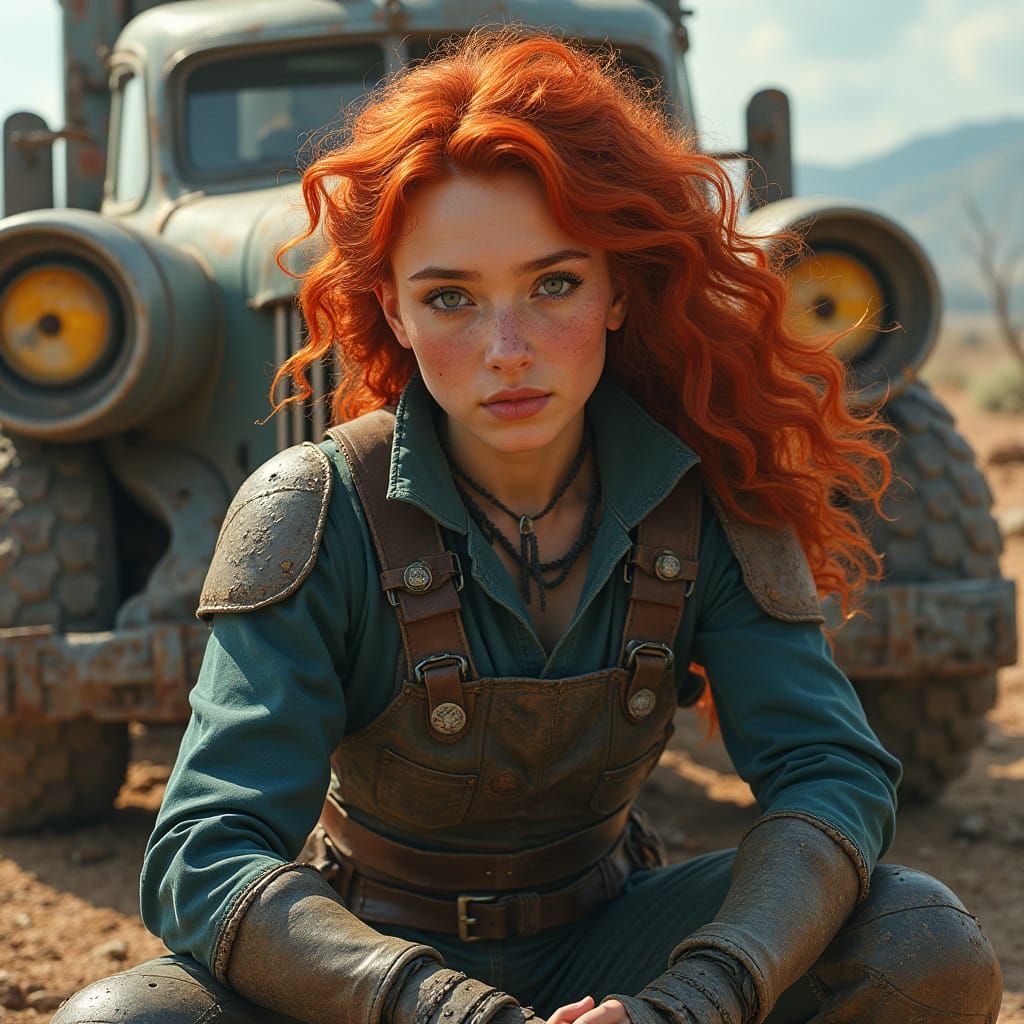 Cyberpunk Merida in Dystopian Wasteland