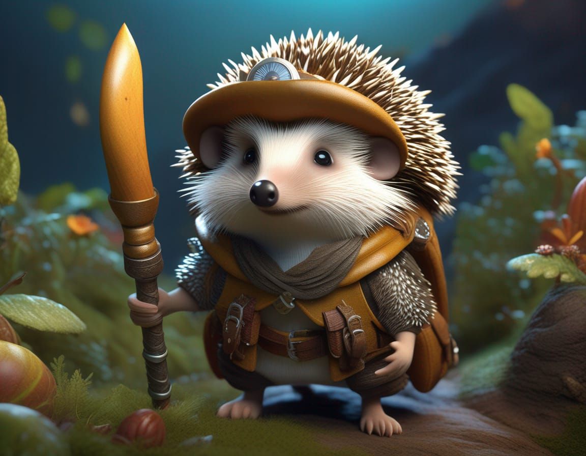 Hedgehog spear hunter