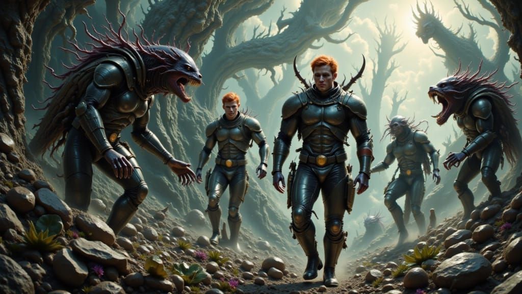 Space Templars vs Werewolves in Dark Fantasy Battle