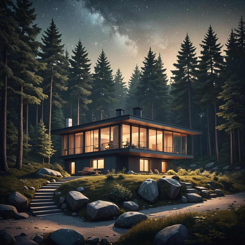 Mountain Cottage in Fantasy Architectural Style