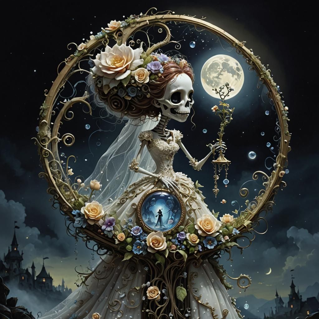 Ethereal Corpse Bride in a Gothic Fantasy