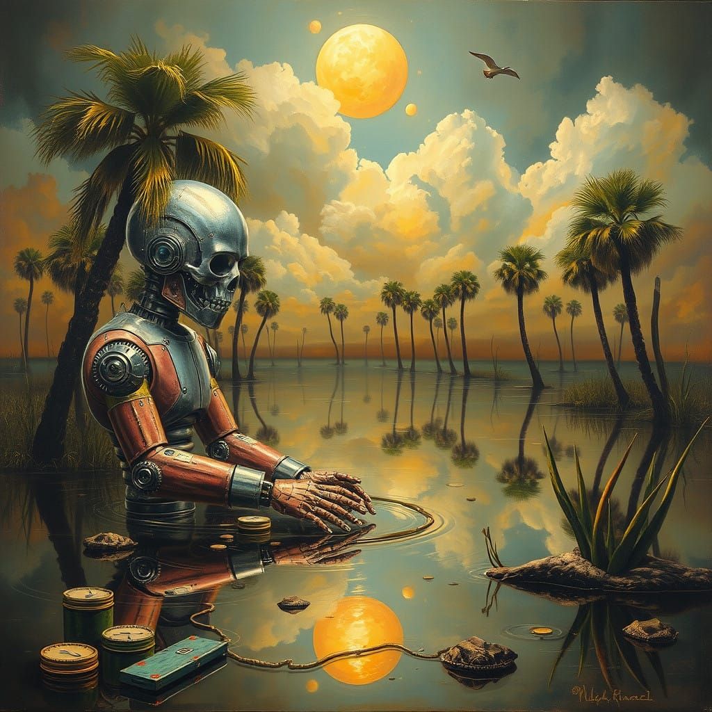 Surreal Cyberpunk Robot Butler Unravels in a Visceral Evergl...