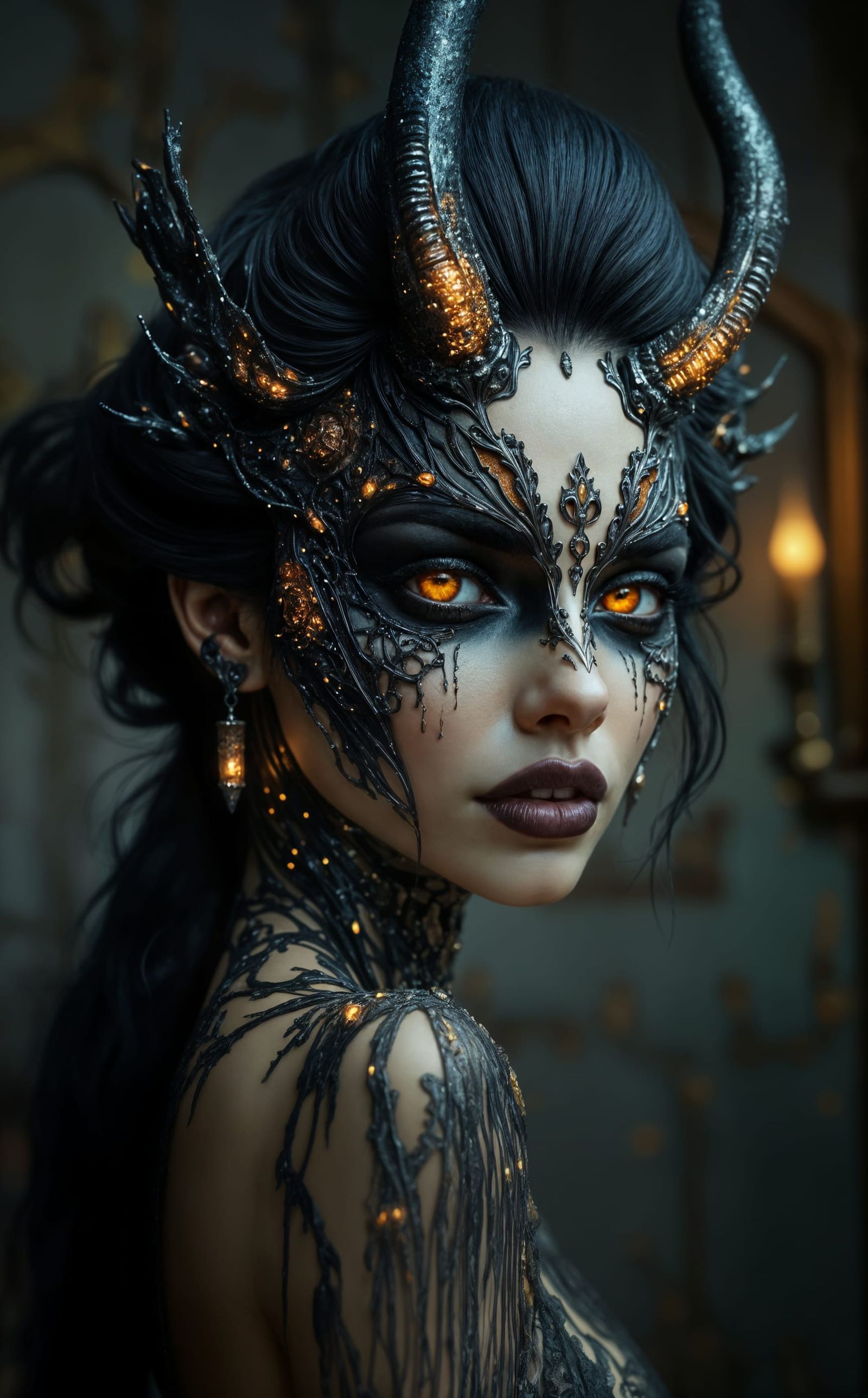 Beautiful Demon Crafted from Ebony and Ivory