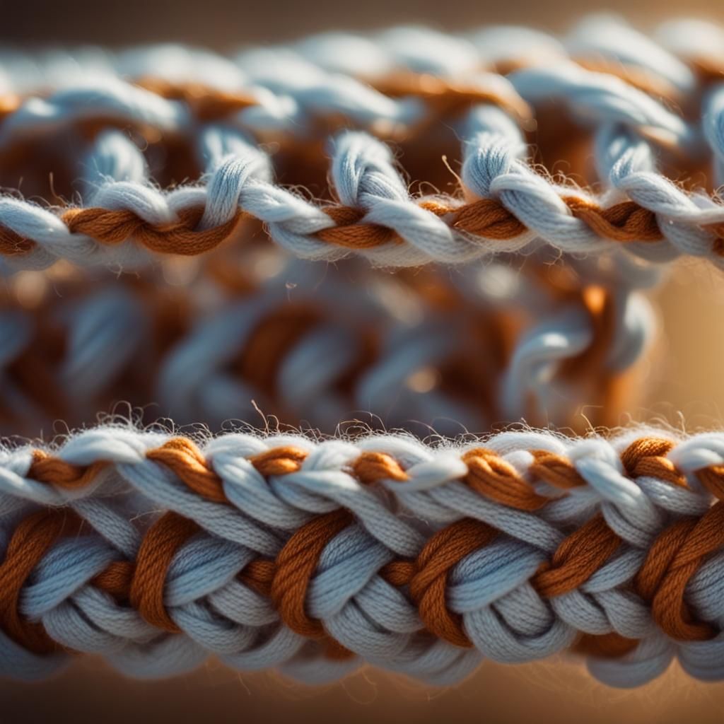Macro Close-Up of Knitting in Sharp Focus