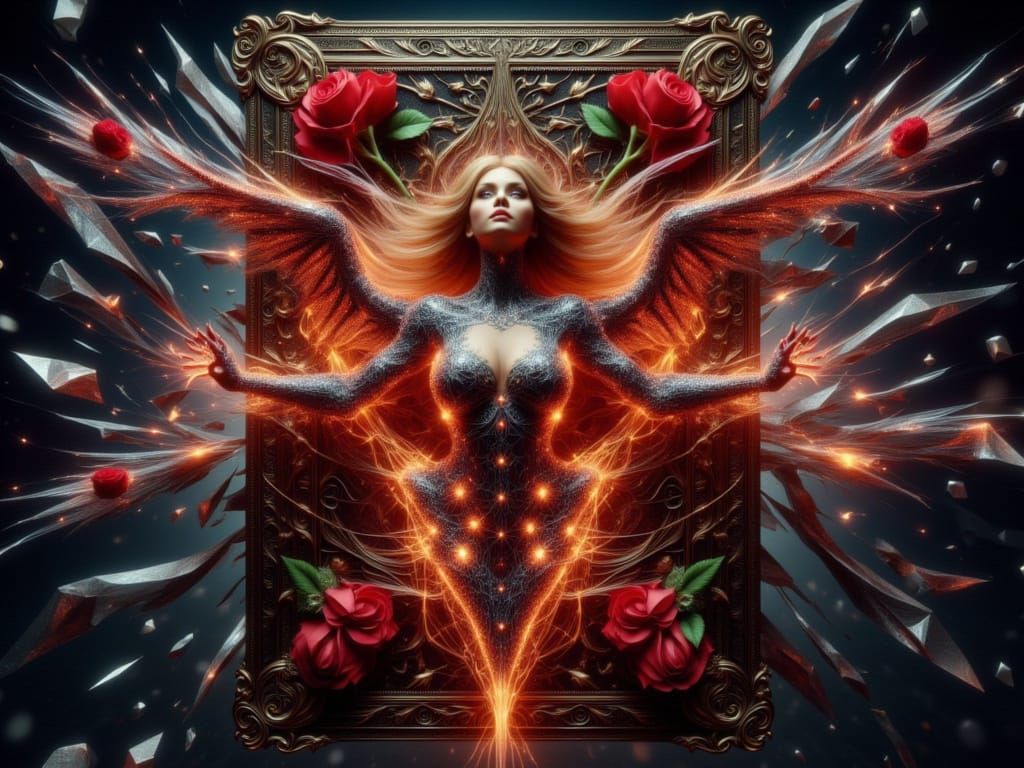 Holographic Dragon Queen Emerges from Playing Card