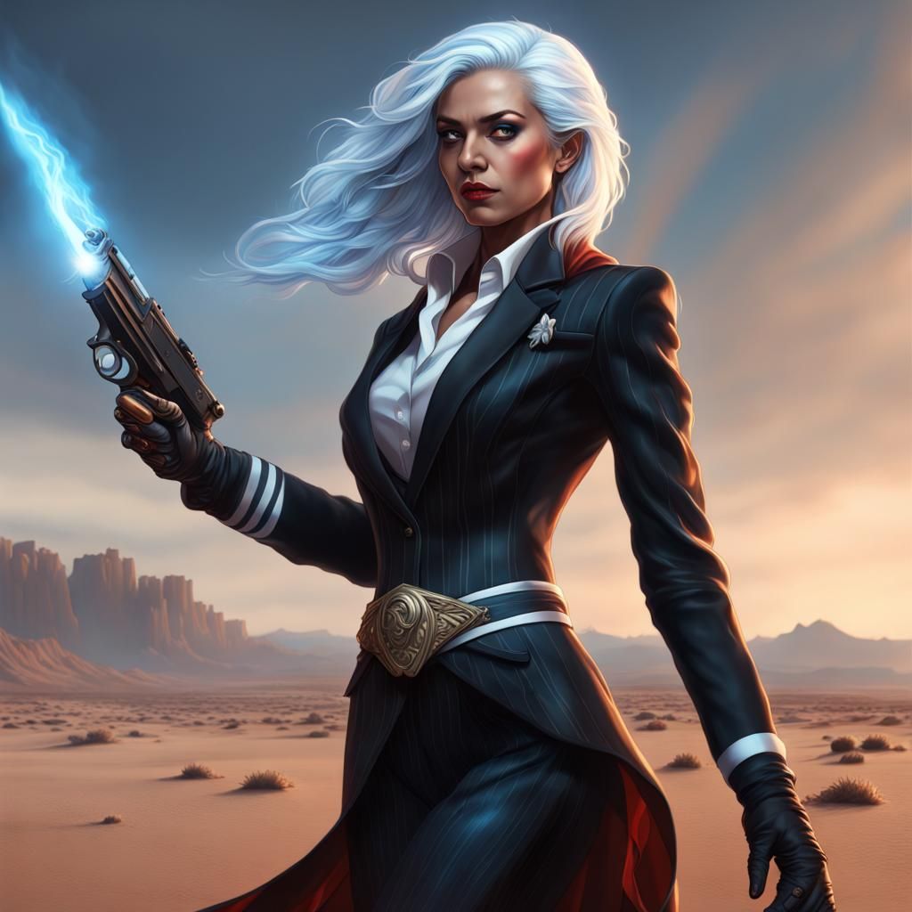 Wizard in Black Suit Conjures Magic