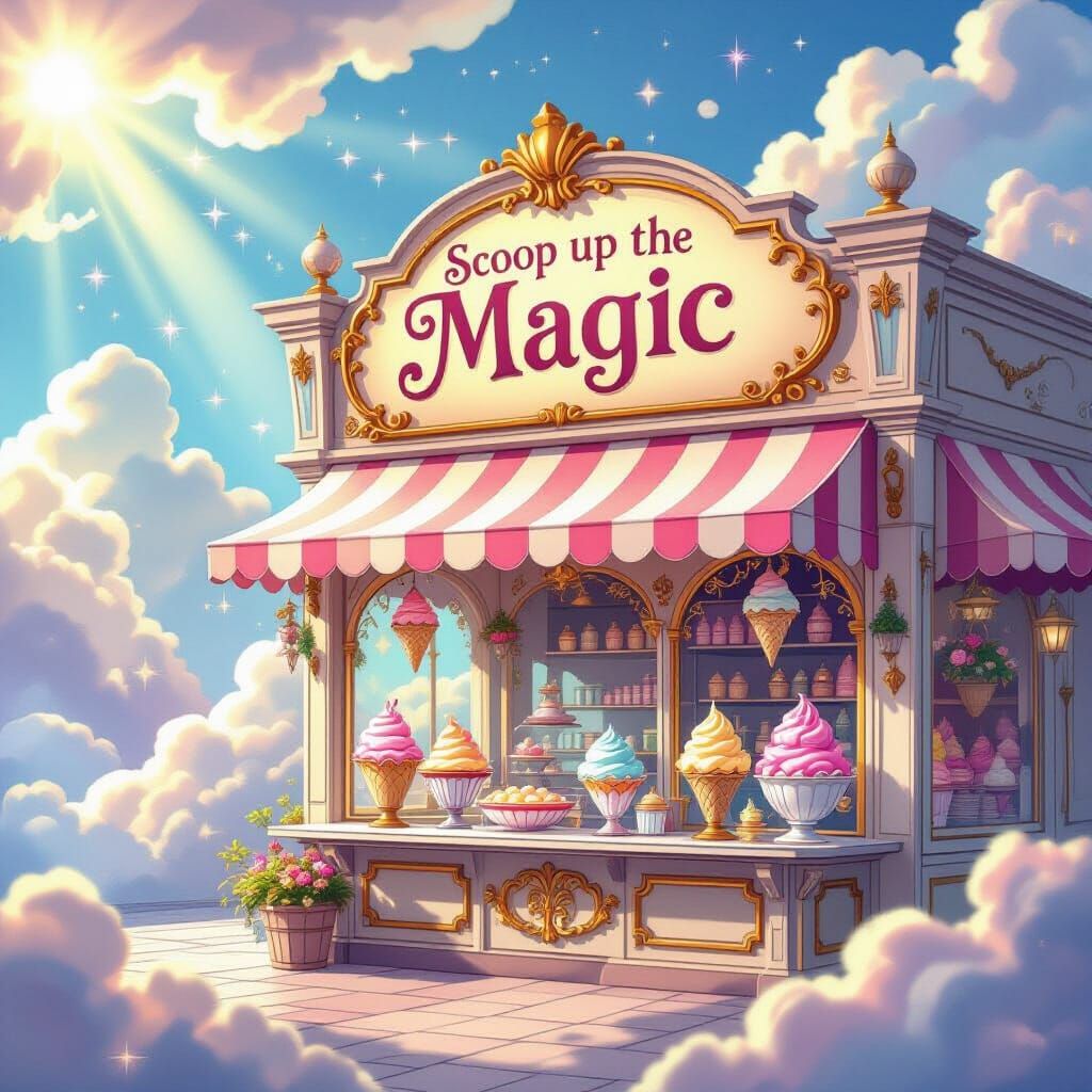 Enchanted Ice Cream Shop with Magical Treats