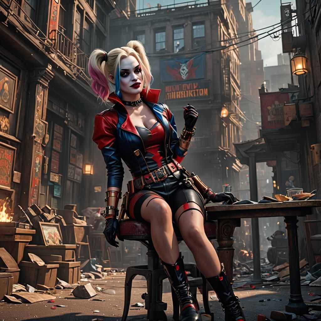 Harley Quinn in Detailed Fantasy Concept Art