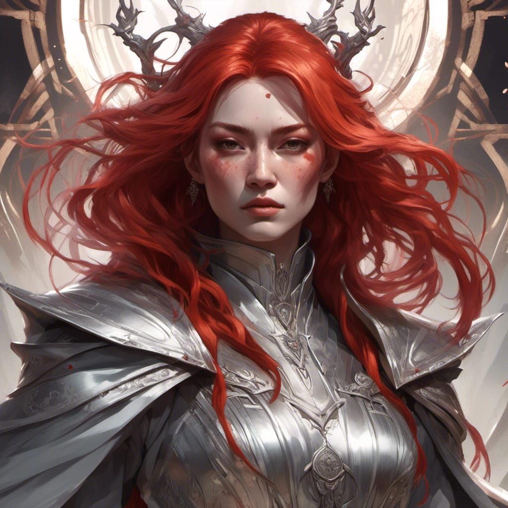 Sinister Asian Goddess in Ethereal Silver Robes