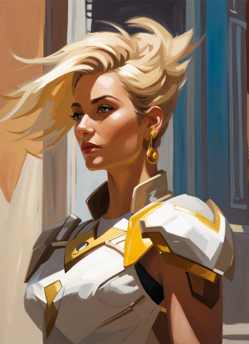 Mercy Overwatch as Power Ranger Portrait