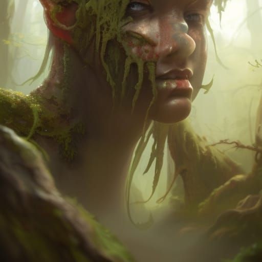 Ugly Troll Portrait in Spooky Woodland