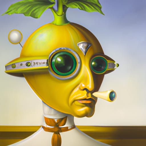 Retro Future Vegetable Man, Surrealist Art