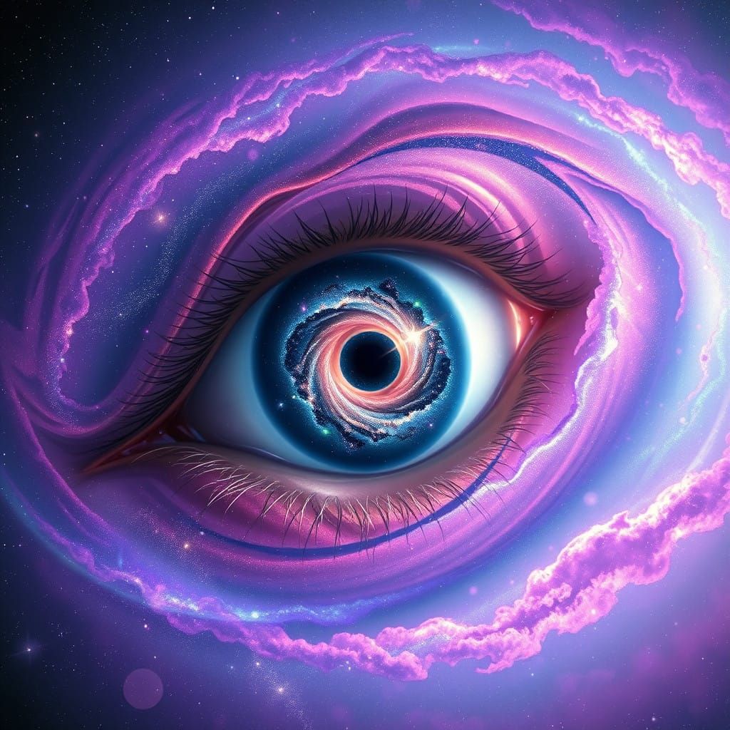 Cosmic Eye in Swirling Galaxy