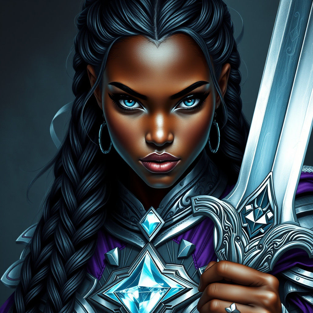 Majestic Warrior Princess in Art Nouveau Style