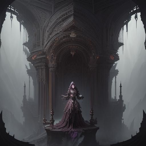 Dramatic Mistress and Submissive in Digital Painting