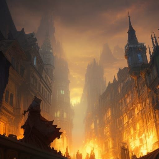 Fiery Dragon World Concept Art