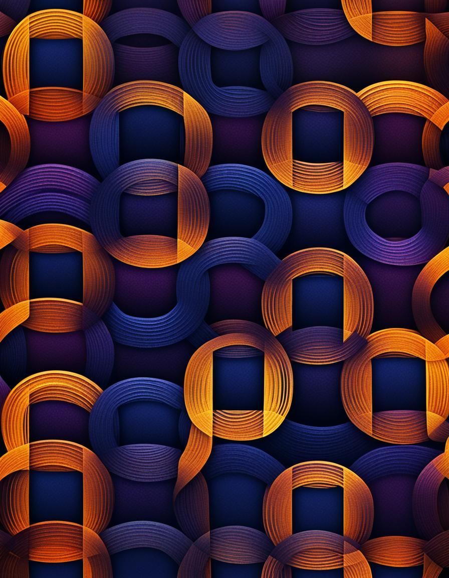 Geometric Intaglio Art with Entwined Bands