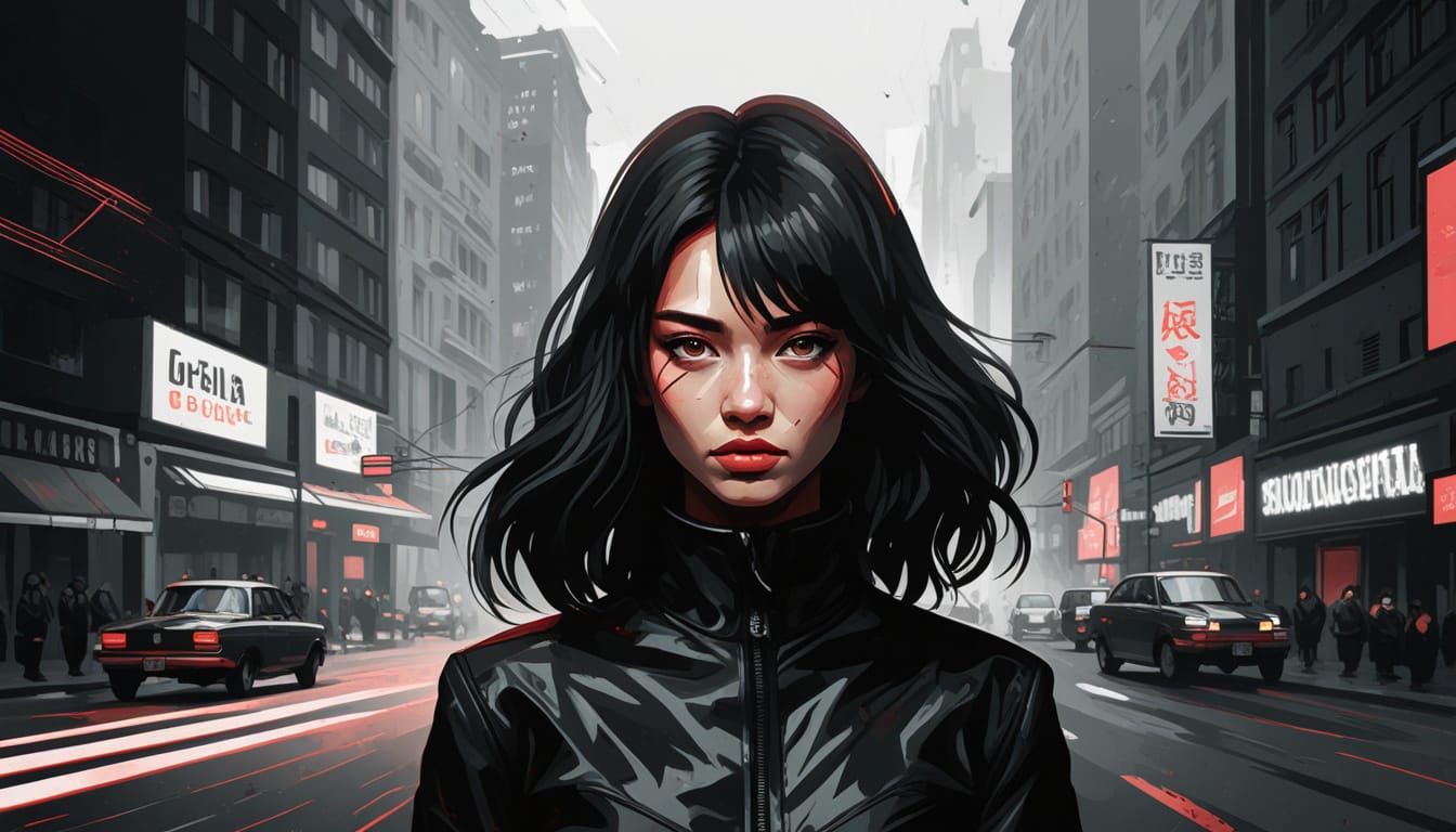 Soulful Flight in Minimalist Black and Red