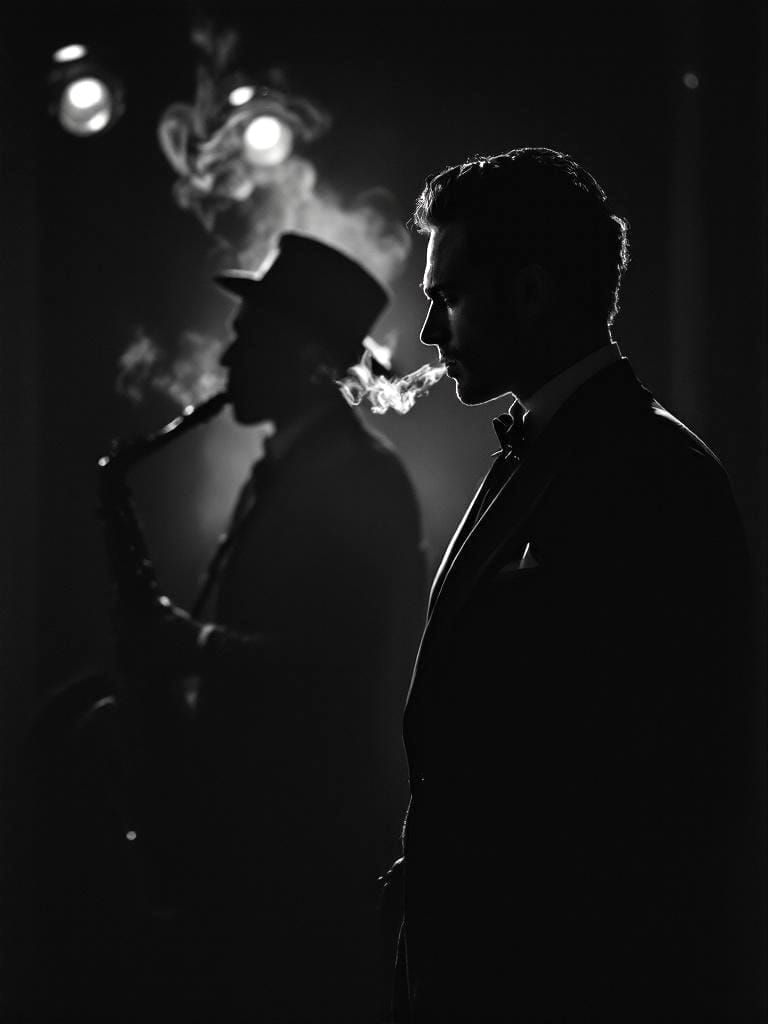 Jazz in Shadow: Film Noir Maestro in 1950s Club
