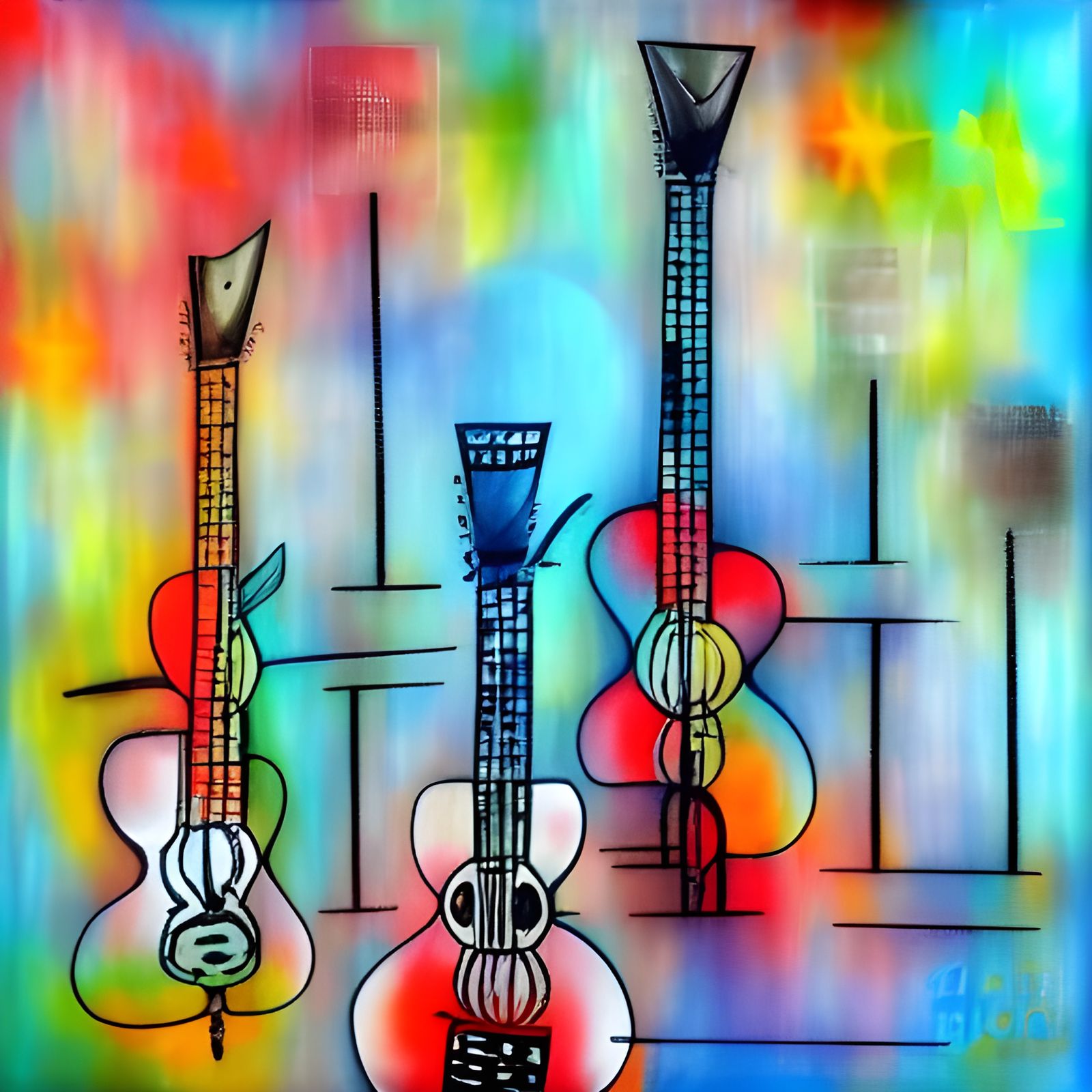Abstract Mixed Media Art: The Feeling of Music
