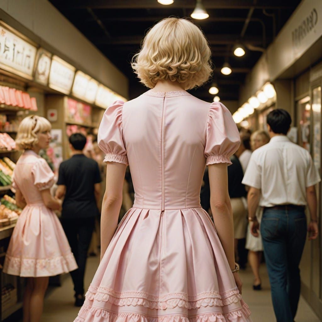 Mother Tenderly Dresses Her Crossdressing Son in a Pastel Pi...