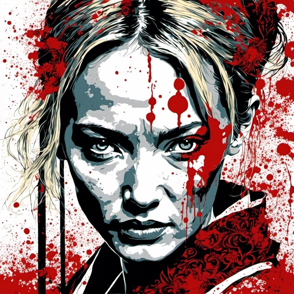 Kill Bill Samurai in Neo-Pop Style