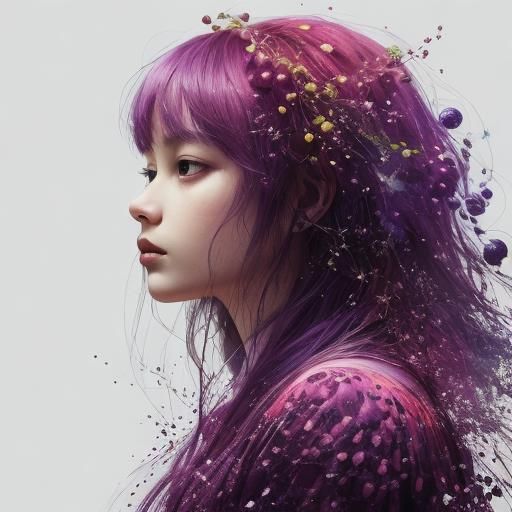 Ethereal Minimal Art: Wine Berry Cosmic Dream