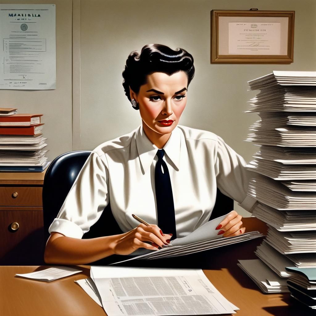 1950s Woman Reading File: Photorealistic Matte Painting