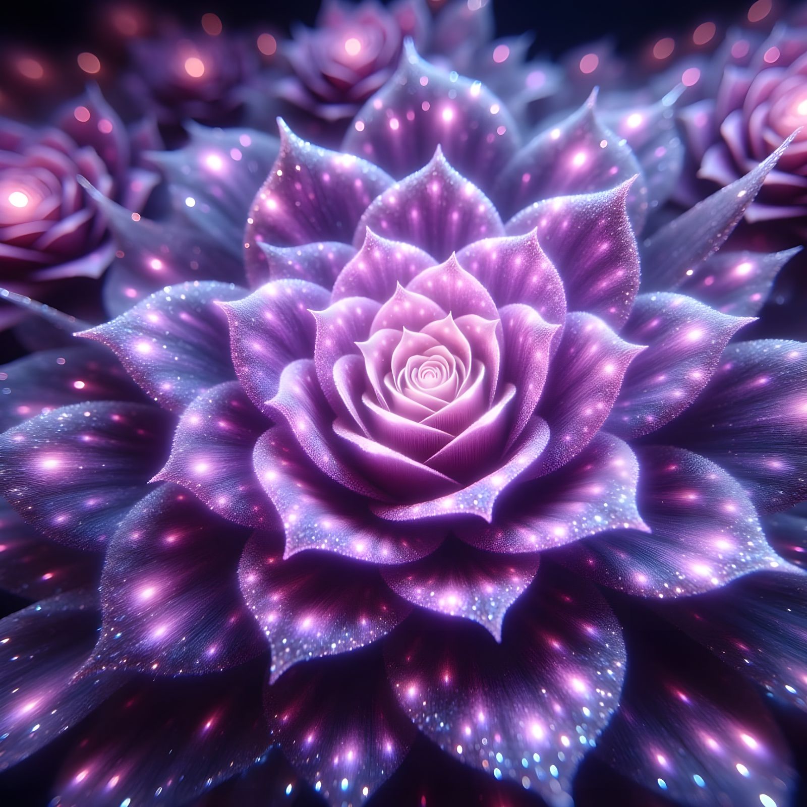 Ethereal Enchanted Woman in Vibrant Purple and Indigo