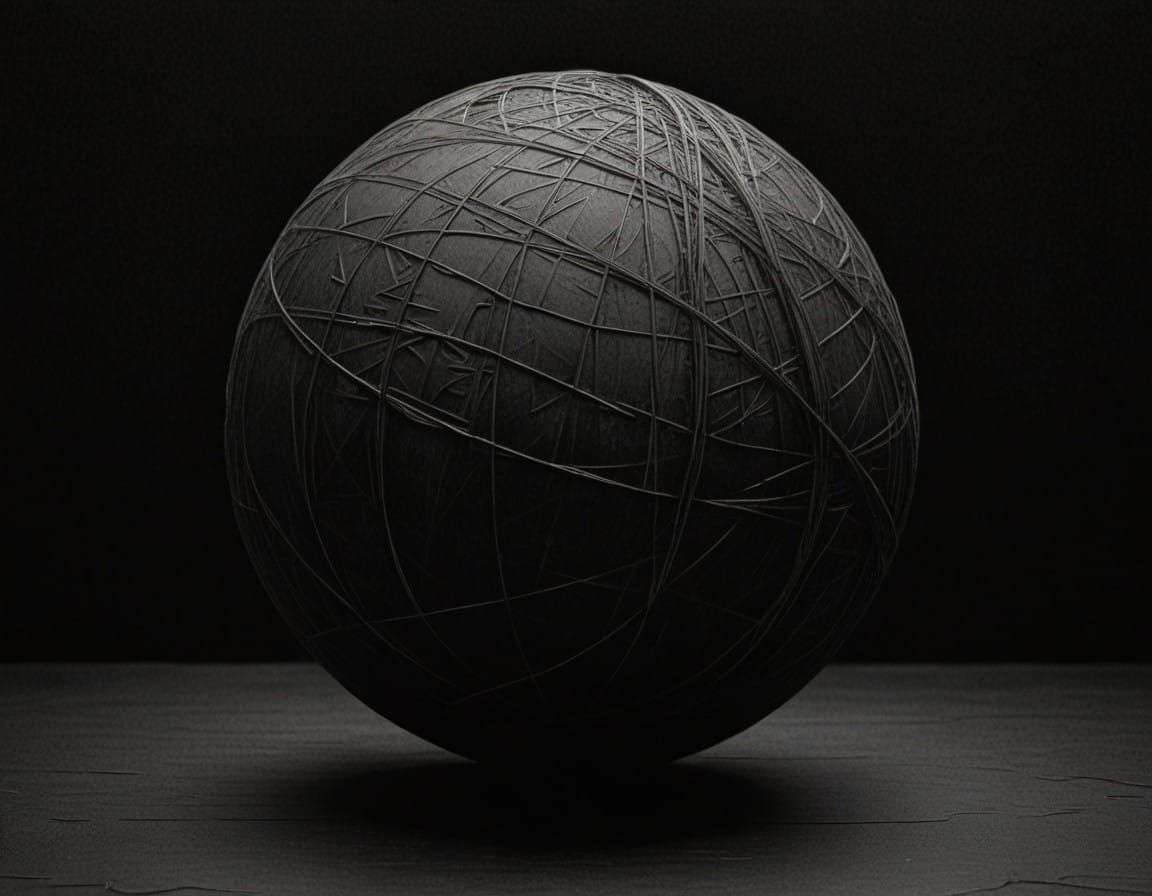 Realistic Sphere Sketch in Monochromatic Black