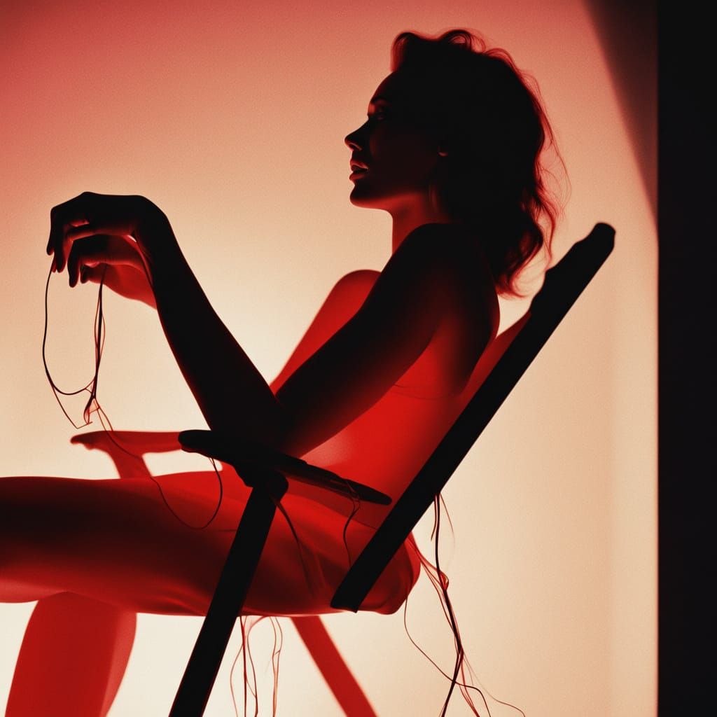 Mysterious Woman in Film Noir Style