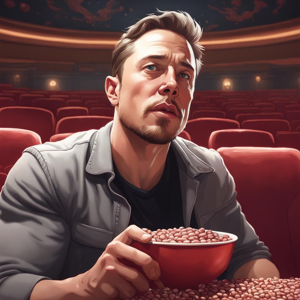 Man Eating Beans, Hyperdetailed Portrait