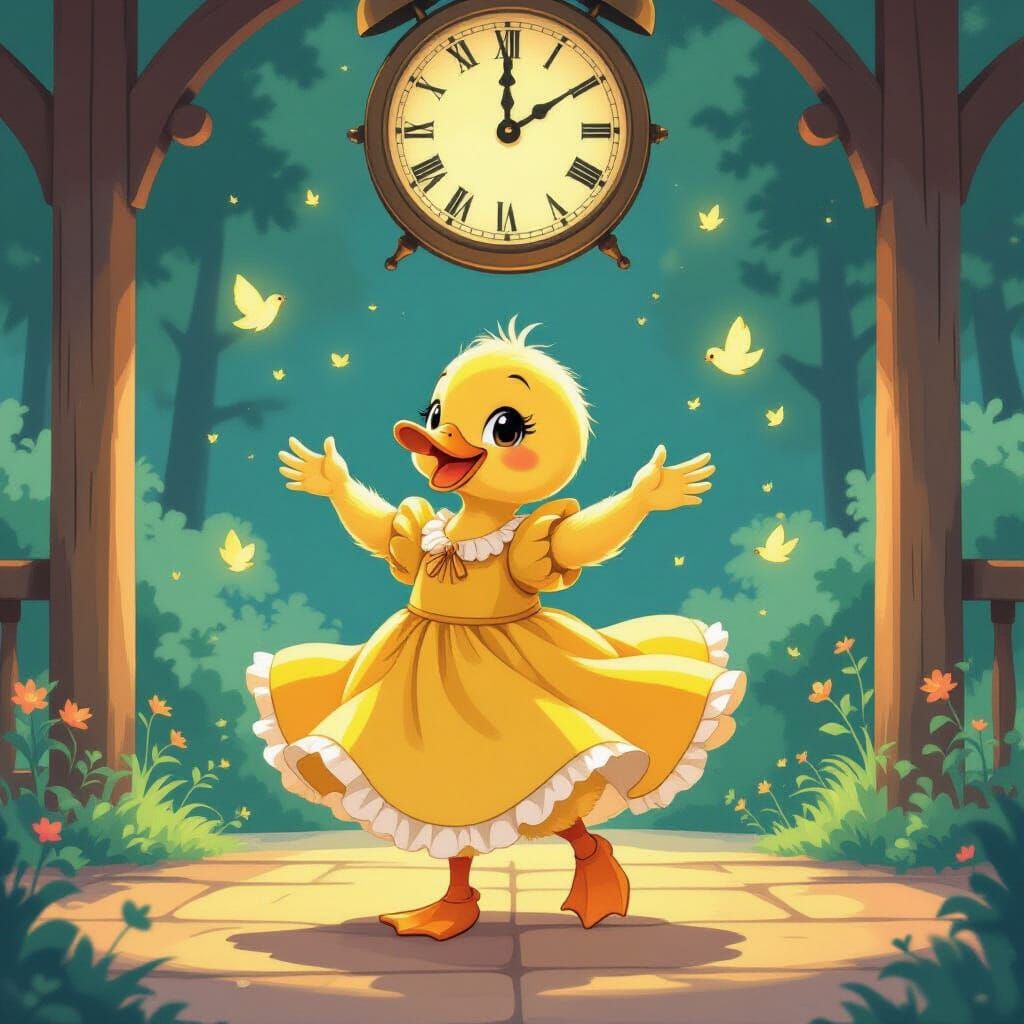 Duckling's Dance: Whimsical Animation Style