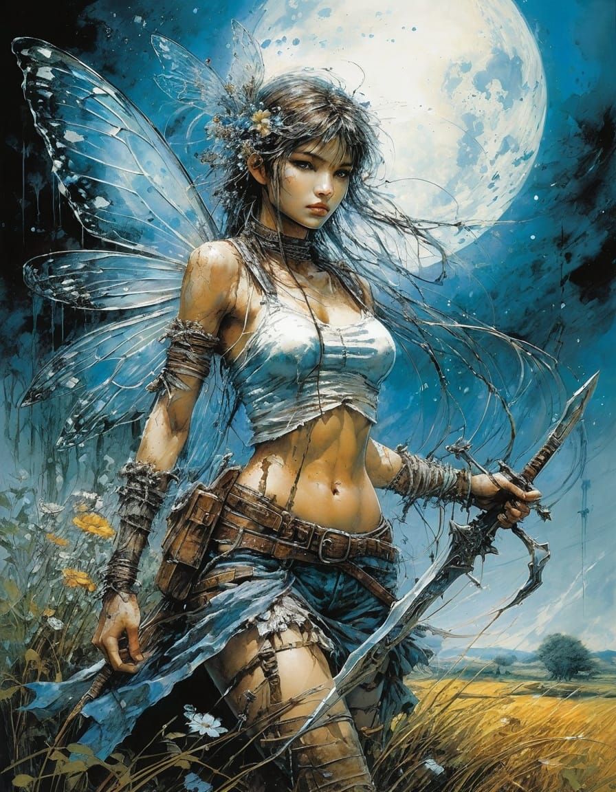 Vibrant Country Scene in Abstract Art Style