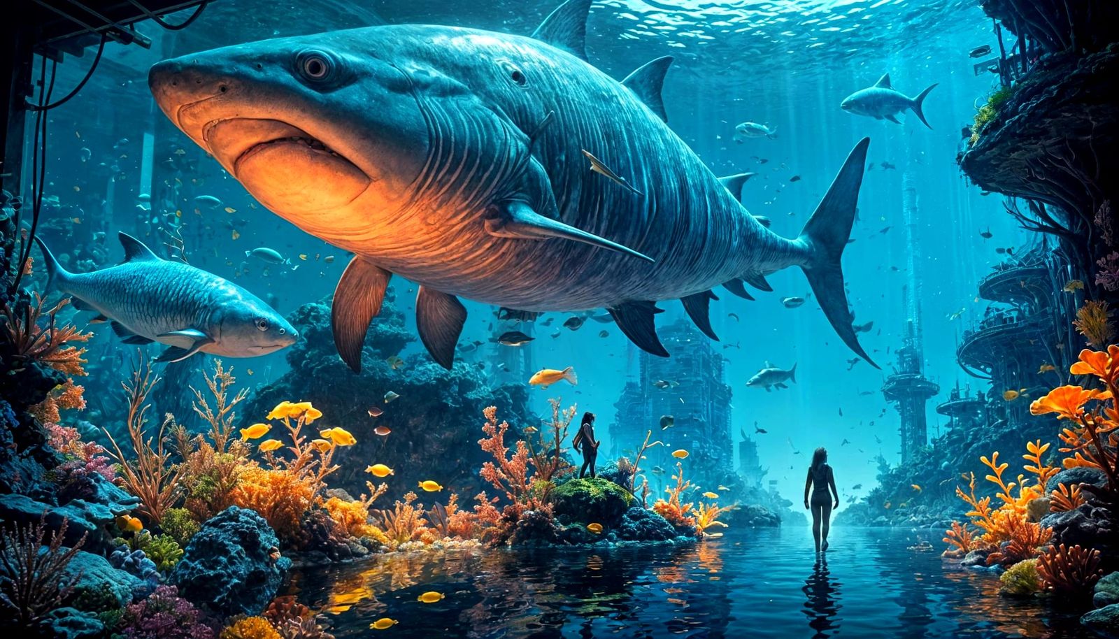 Underwater Metropolis: A Fish Tank City Teeming with Life