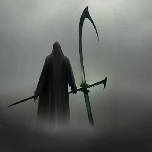 Grim Reaper in Fog: Dark Fantasy Concept Art