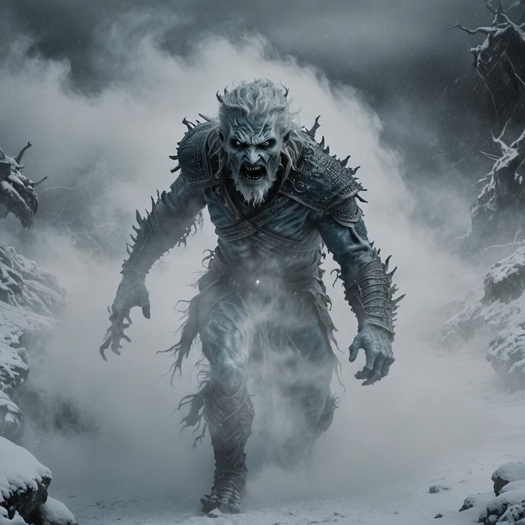 Ominous Whitewalker Emerges in Winter Fog