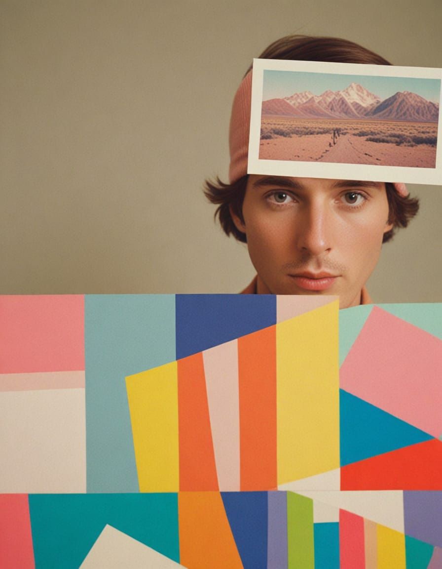 Vintage Polaroid Collage in Wes Anderson Style