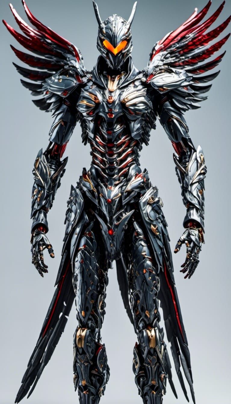 Kamen Rider Gray Heron Bird in 3D Cinematic Style