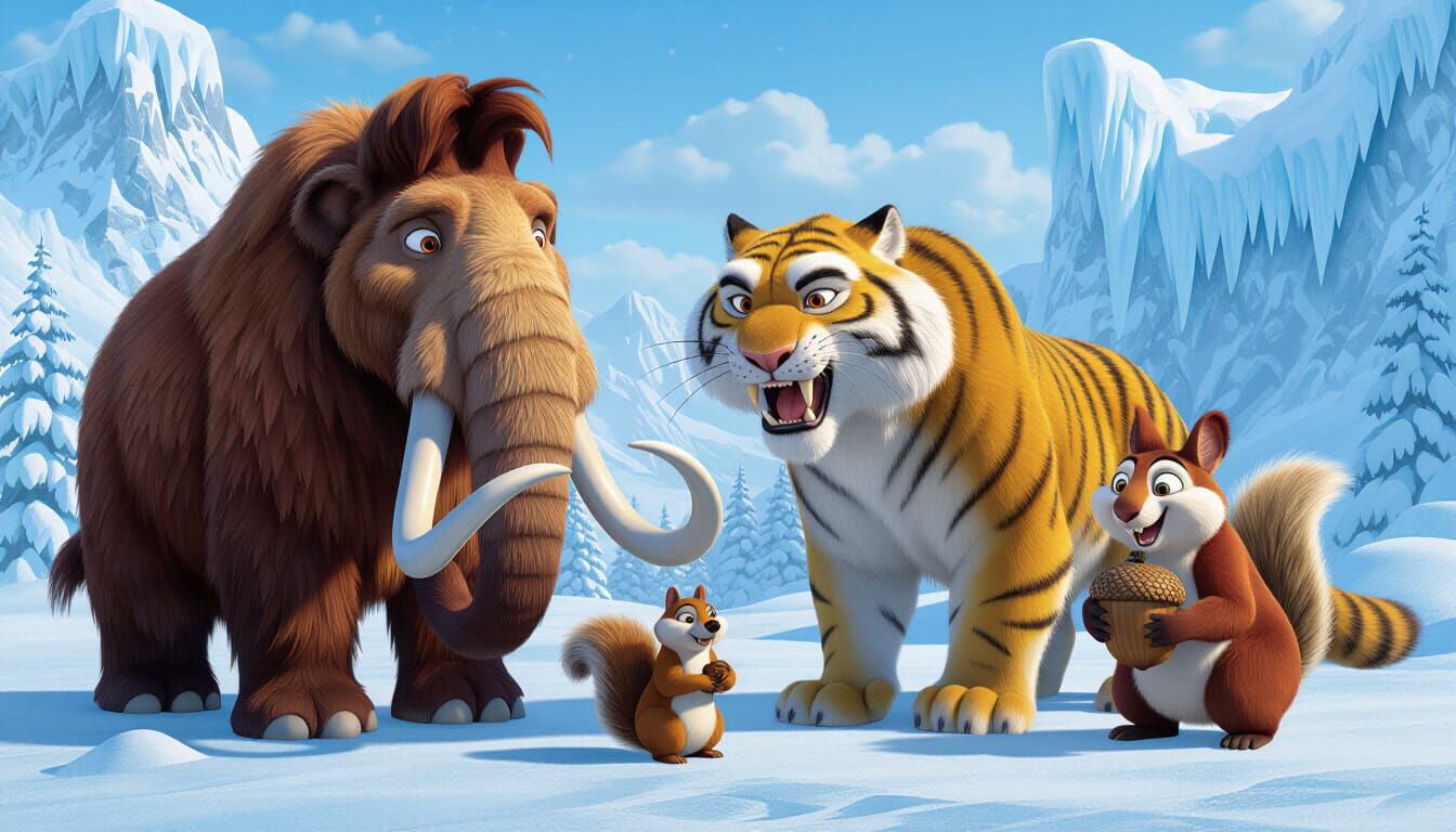 Ice Age Animals Reimagined in Cinematic Realism