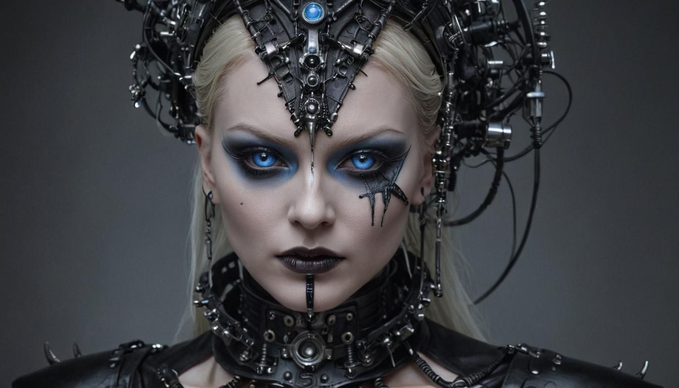 Cyberpunk Vampire Queen Dark Fantasy Portrait