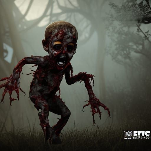 Halloween Zombie Baby in Cinematic 3D